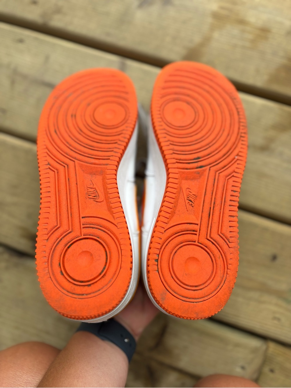 Nike Kids Orange-Soled White Sneakers